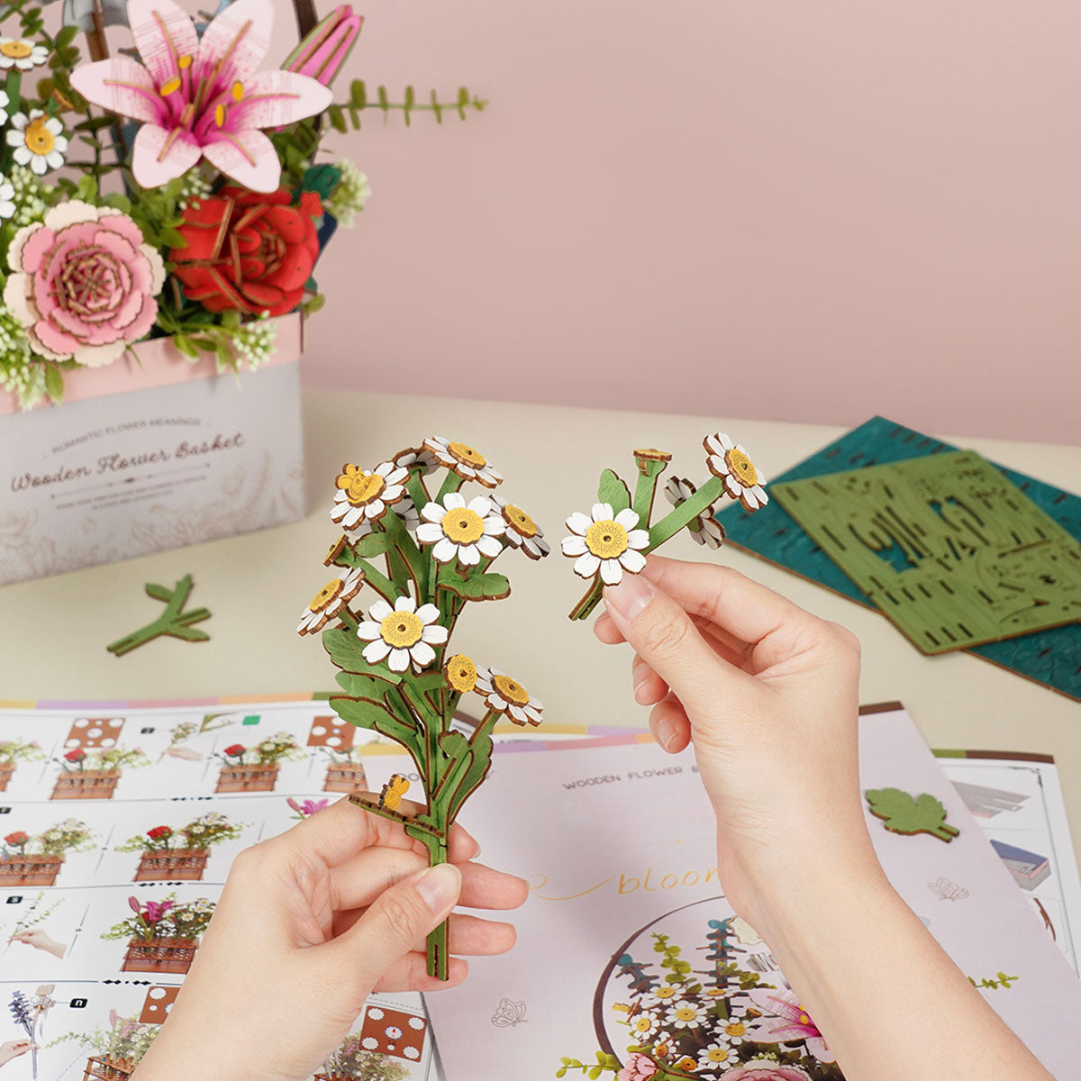 Panier à fleurs en bois Rowood DIY Puzzle 3D TW03H