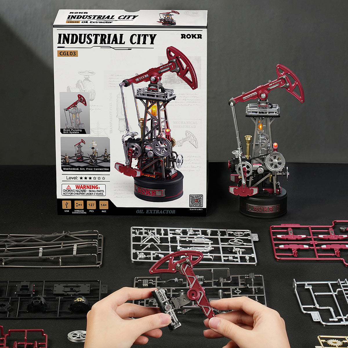 ROKR Oil Pump Jack Mechanical 3D Puzzle CGL03