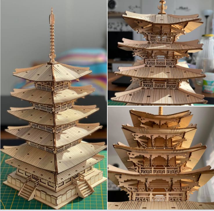 Rolife DIY Fünfstöckige Pagode 3D Holzpuzzle TGN02