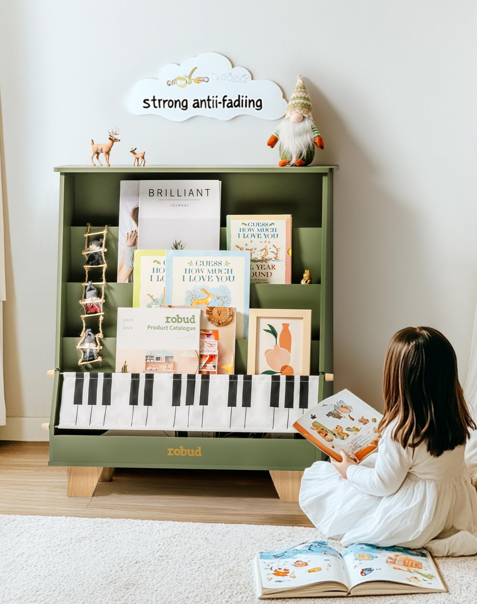 ROBUD Wooden Kids Bookshelf - Piano