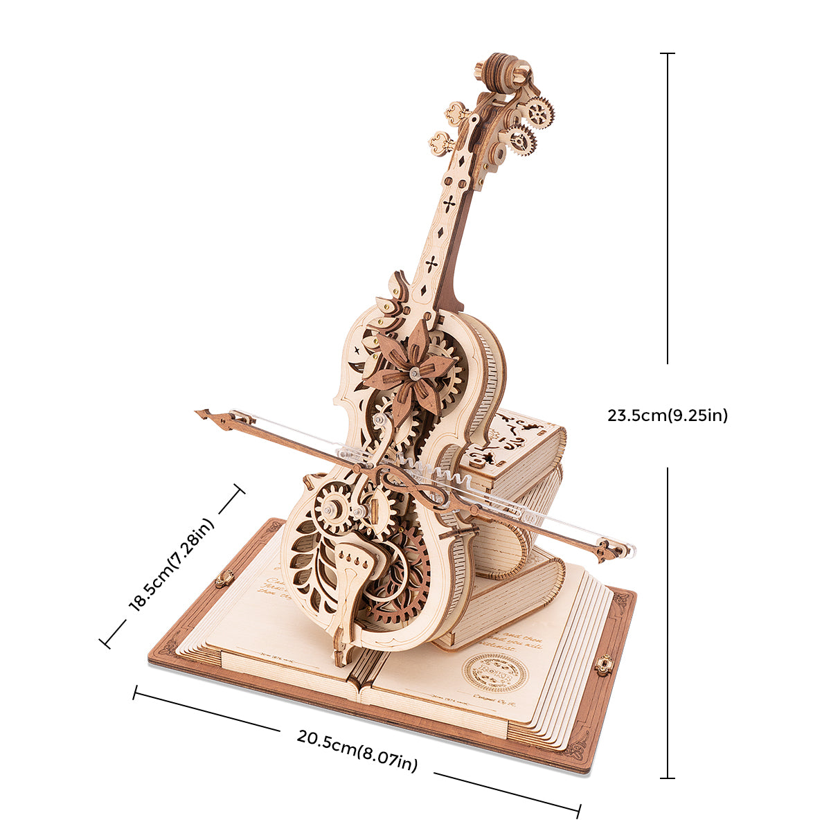 Boîte à musique mécanique ROKR Magic Cello Puzzle en bois 3D AMK63