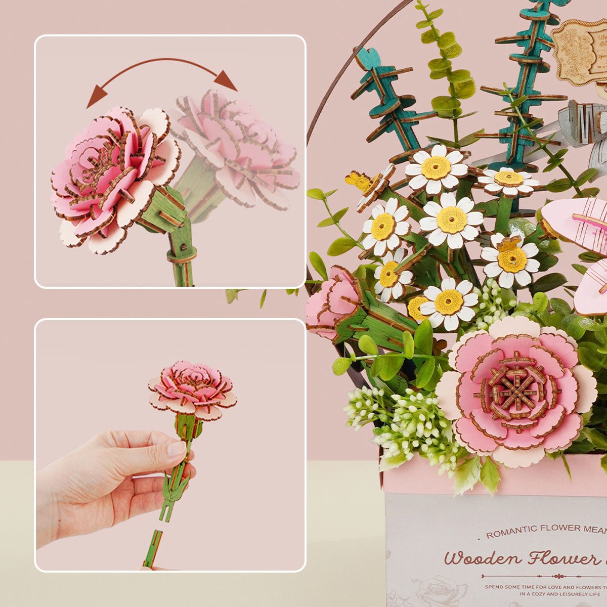 Panier à fleurs en bois Rowood DIY Puzzle 3D TW03H