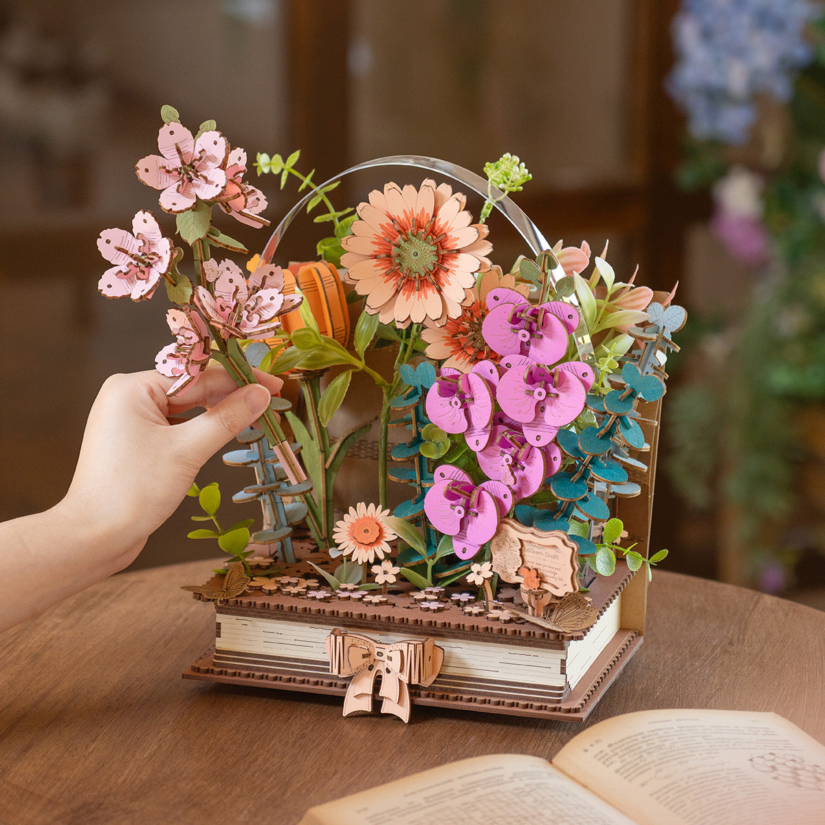 Rowood Houten Bloeiend Boek DIY Bloemenboeket 3D Puzzel TW04H