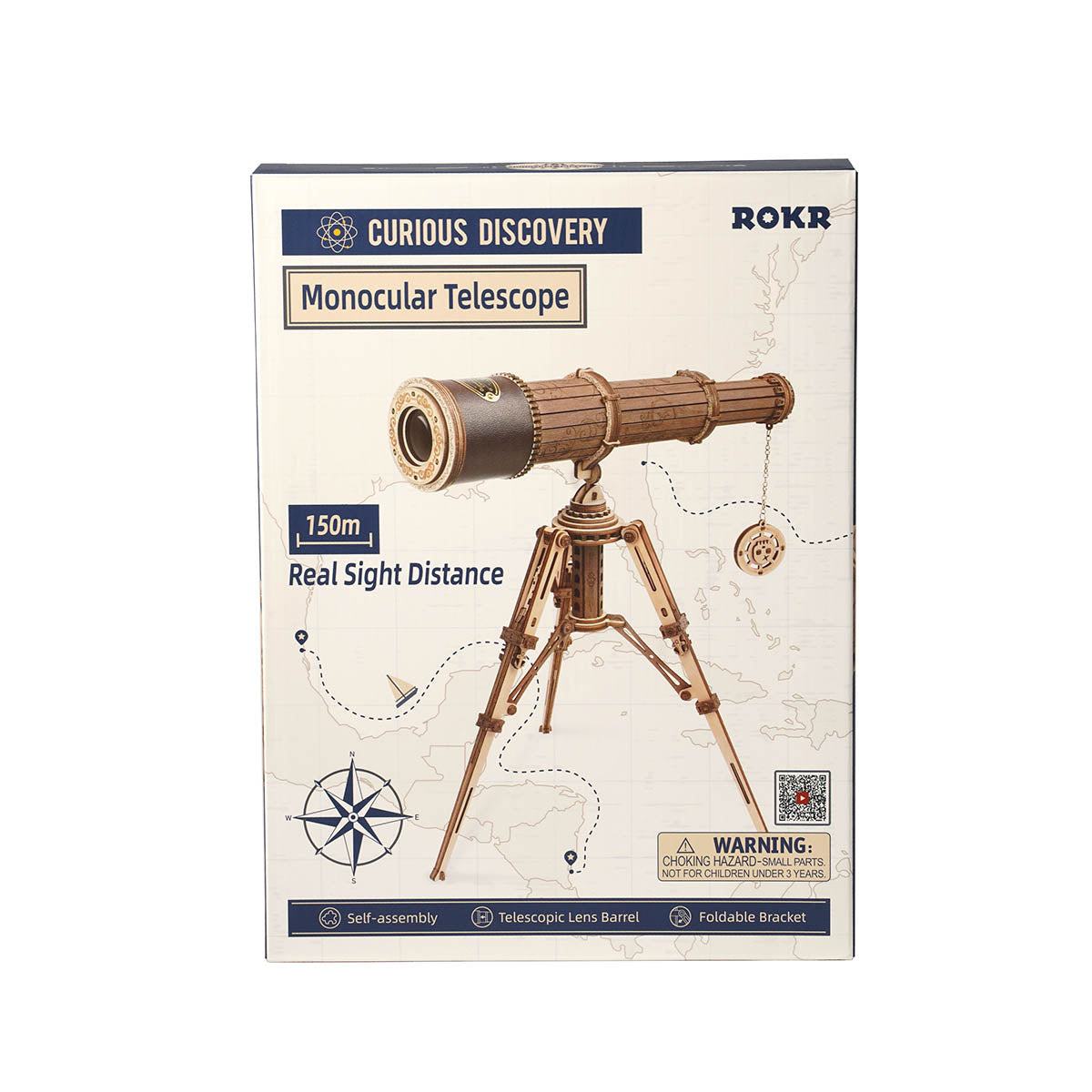 Puzzle 3D en bois avec télescope monoculaire ROKR ST004