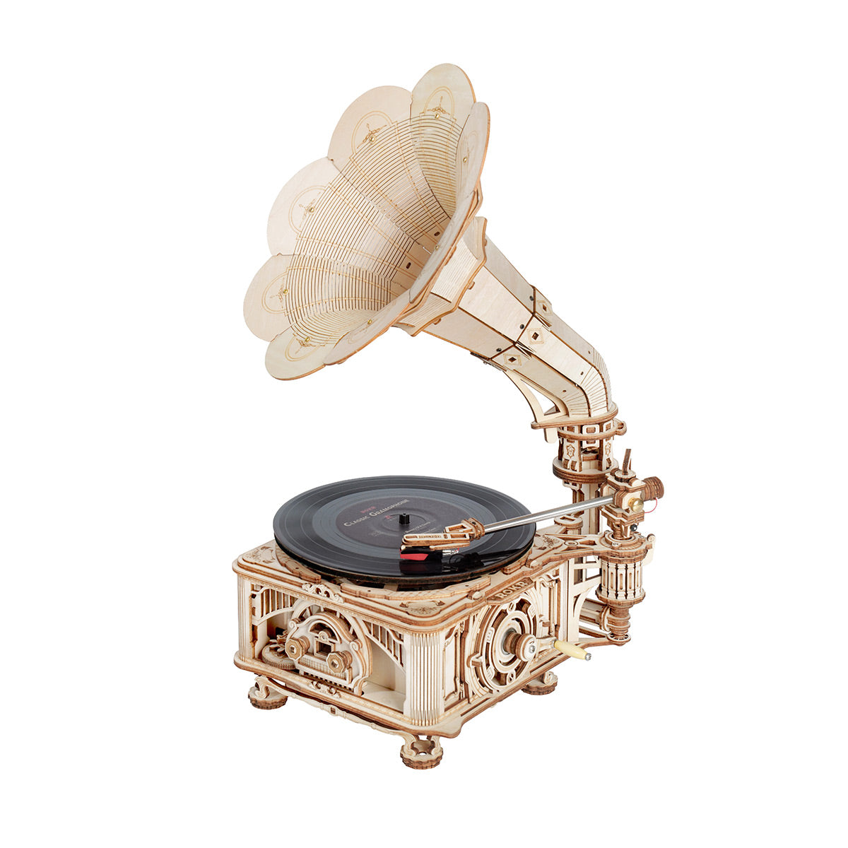 Puzzle 3D en bois ROKR Classic Gramophone LKB01D (version électrique)