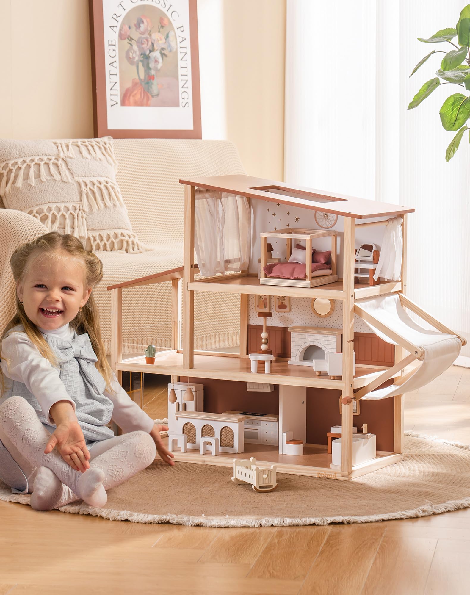 ROBUD Wooden Dollhouse - Bohemian