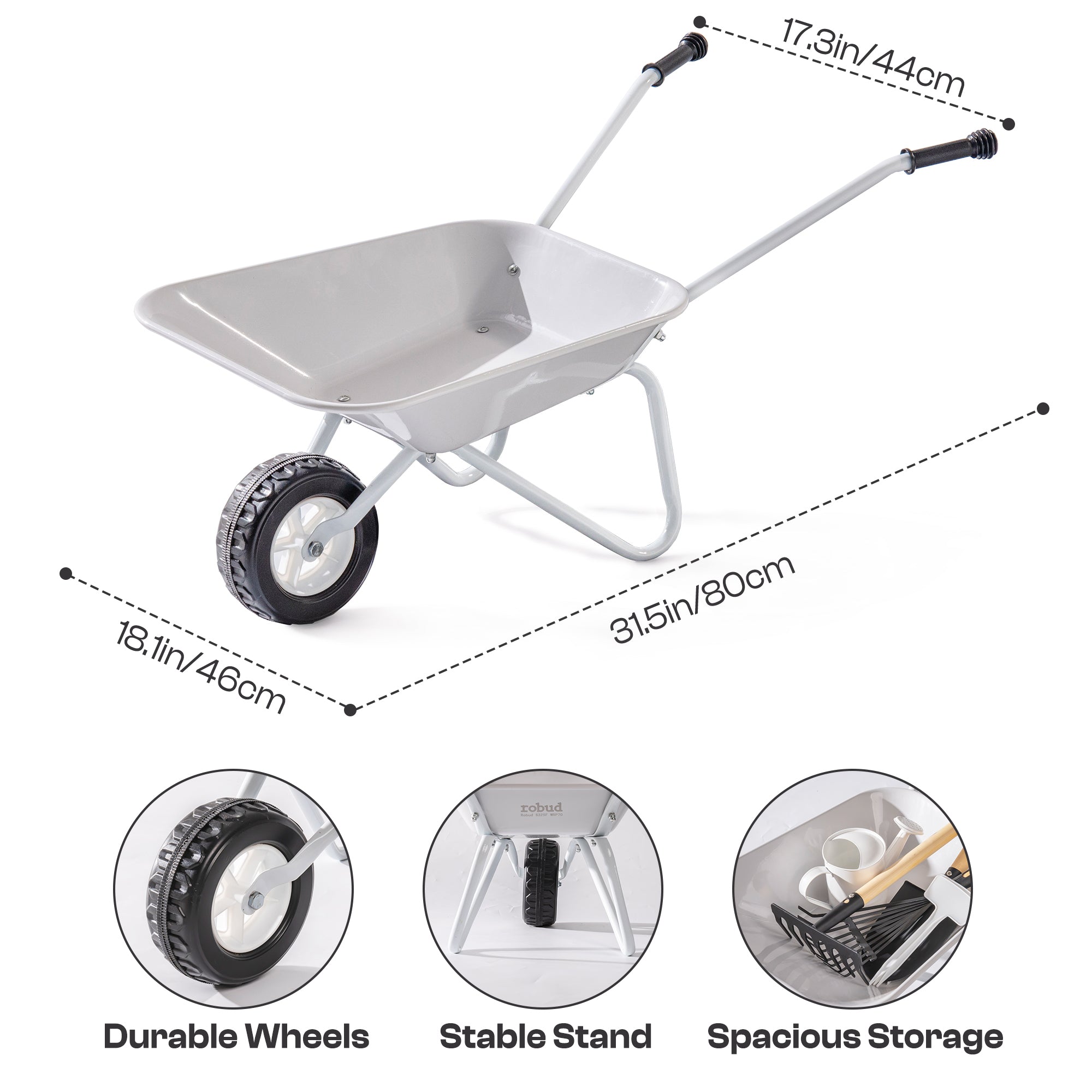 ROBUD Kids Wheelbarrow with Gardening Set