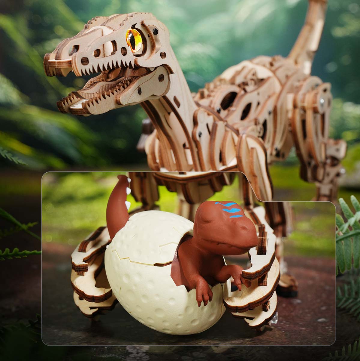 ROKR Velociraptor Mechanical 3D Wooden Puzzle LD01
