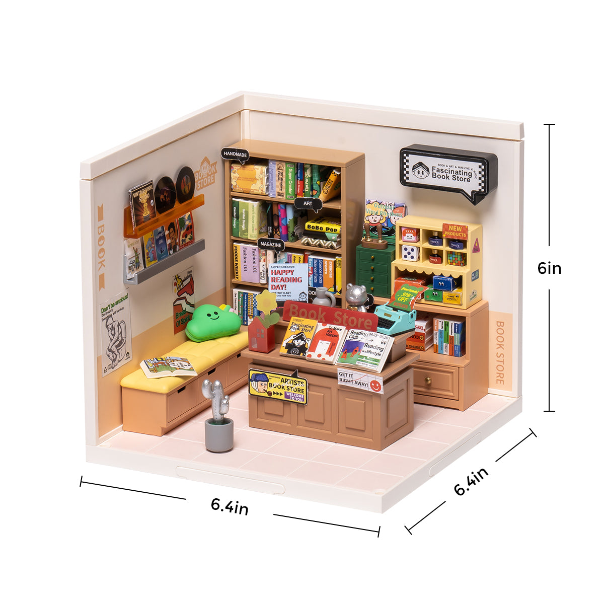 Rolife Super Creator Fascinating Book Store DIY Miniature House Kit DW004