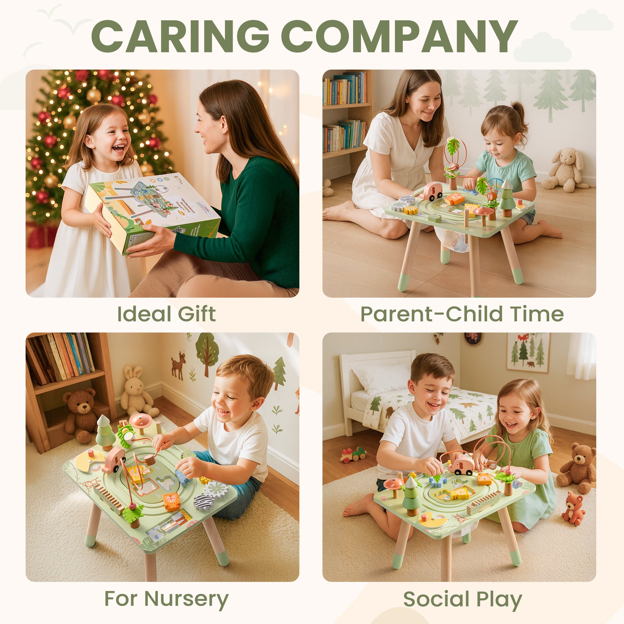 ROBUD 11 in 1 Wooden Rainforest Activity Table