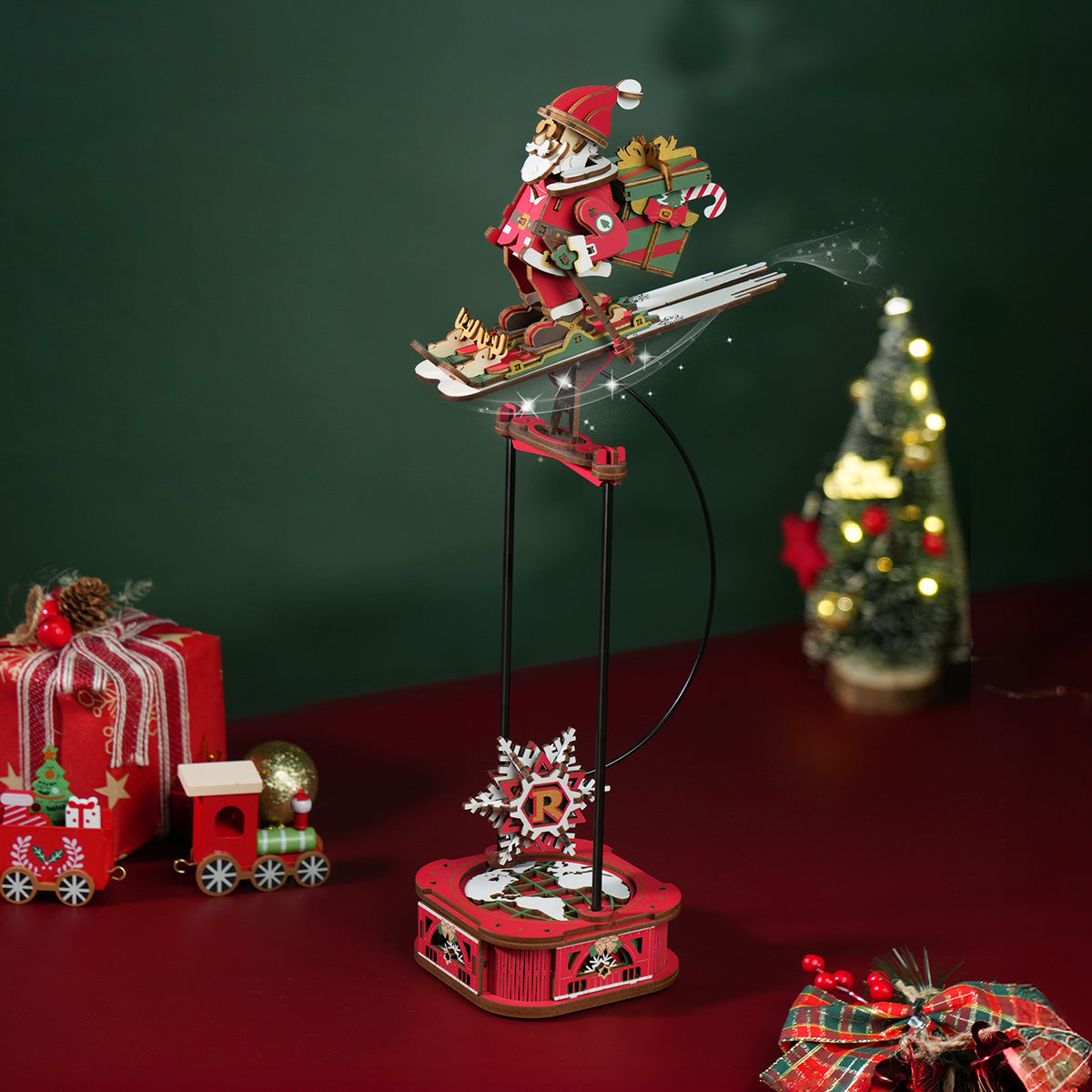 ROKR Santa on Skis Pendulum Balance Toy 3D Puzzle MCD06