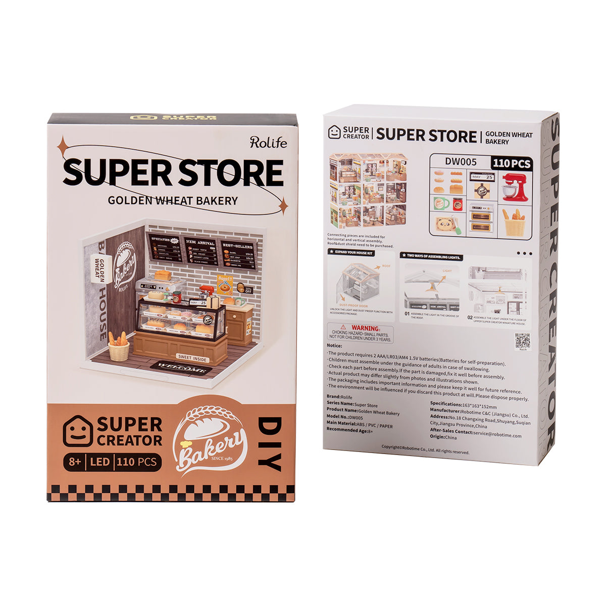 Rolife Super Creator Golden Wheat Bakery DIY Miniature House Kit DW005