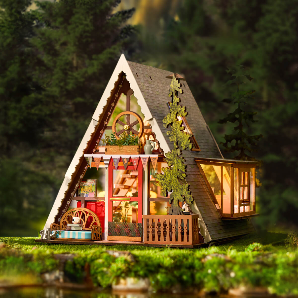 Rolife A-Frame Cabin DIY Miniature House DG181