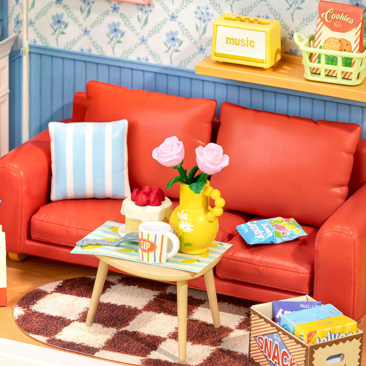 Rolife Country Blue Lounge DIY Miniature House DWS05B