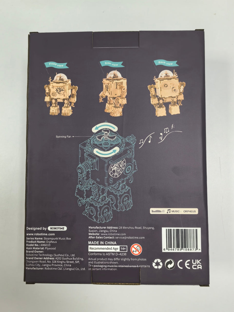 Robotime Orpheus DIY Music Box 3D Wooden Puzzle AM601D