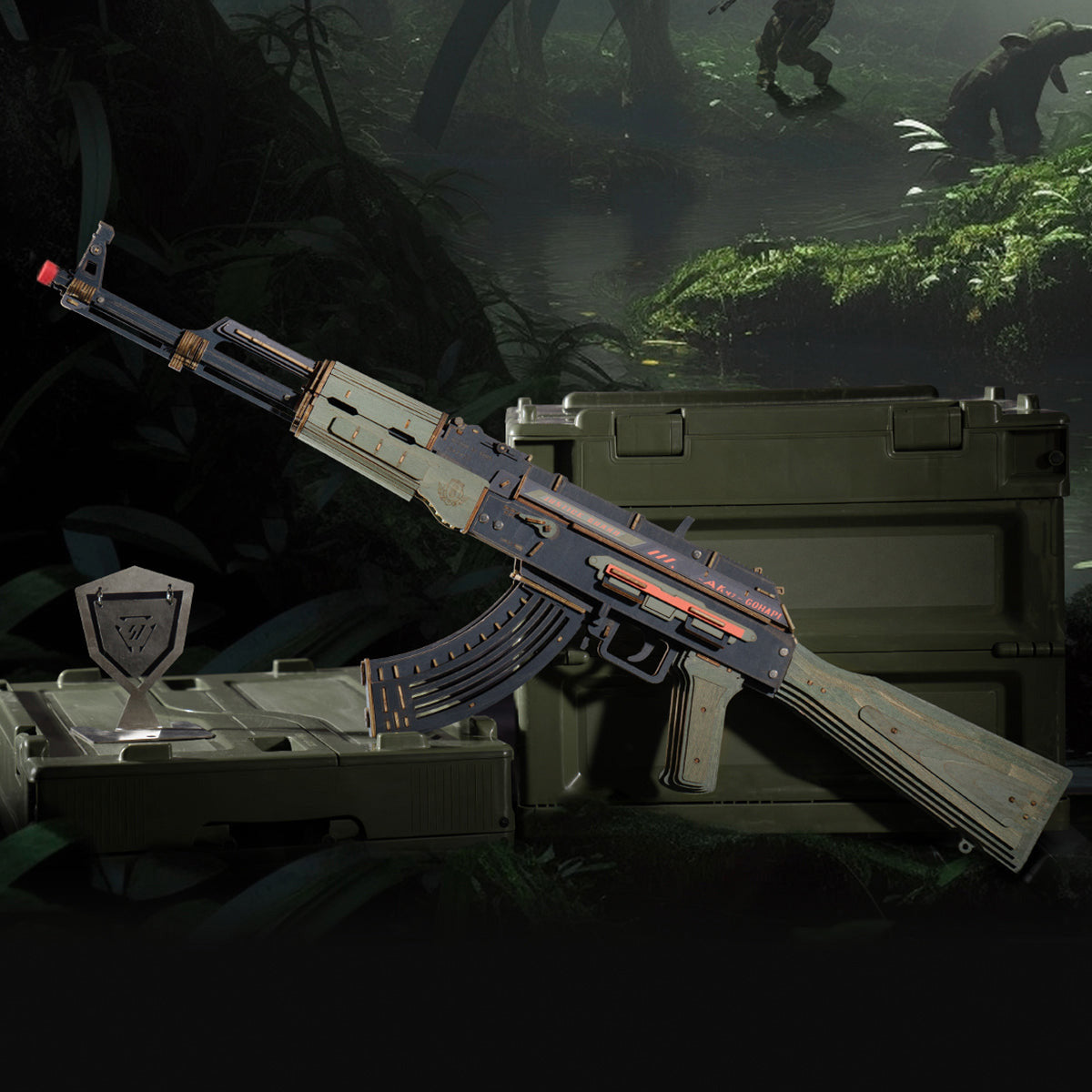 ROKR AK-47 Assault Rifle Toy Gun 3D Wooden Puzzle LQ901K