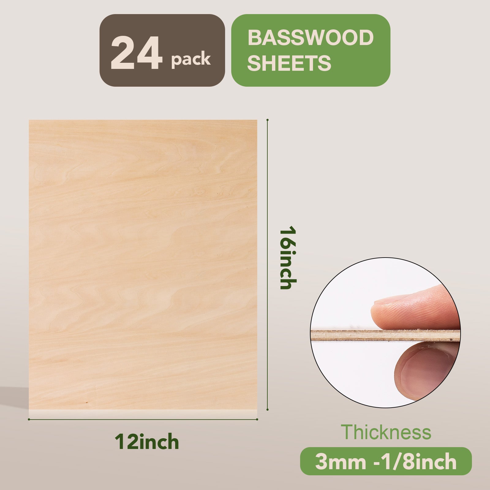 ROBOTIME Basswood & Walnut Plywood Sheets for Laser Cutting