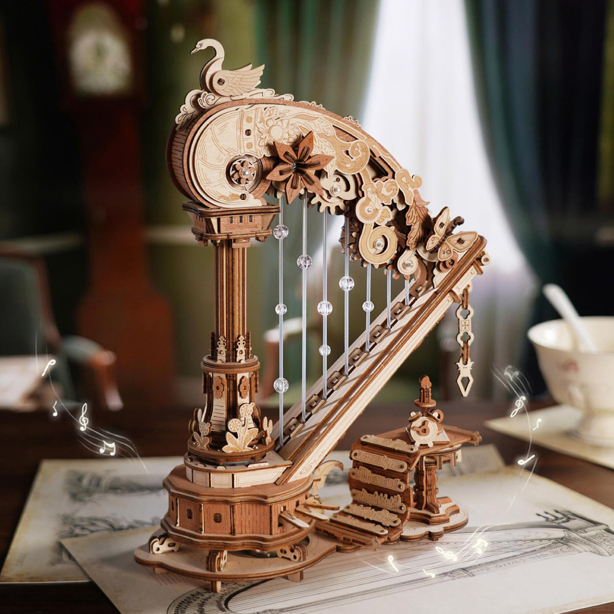 ROKR Magic Harp Music Box Wooden 3D Puzzle AMK71