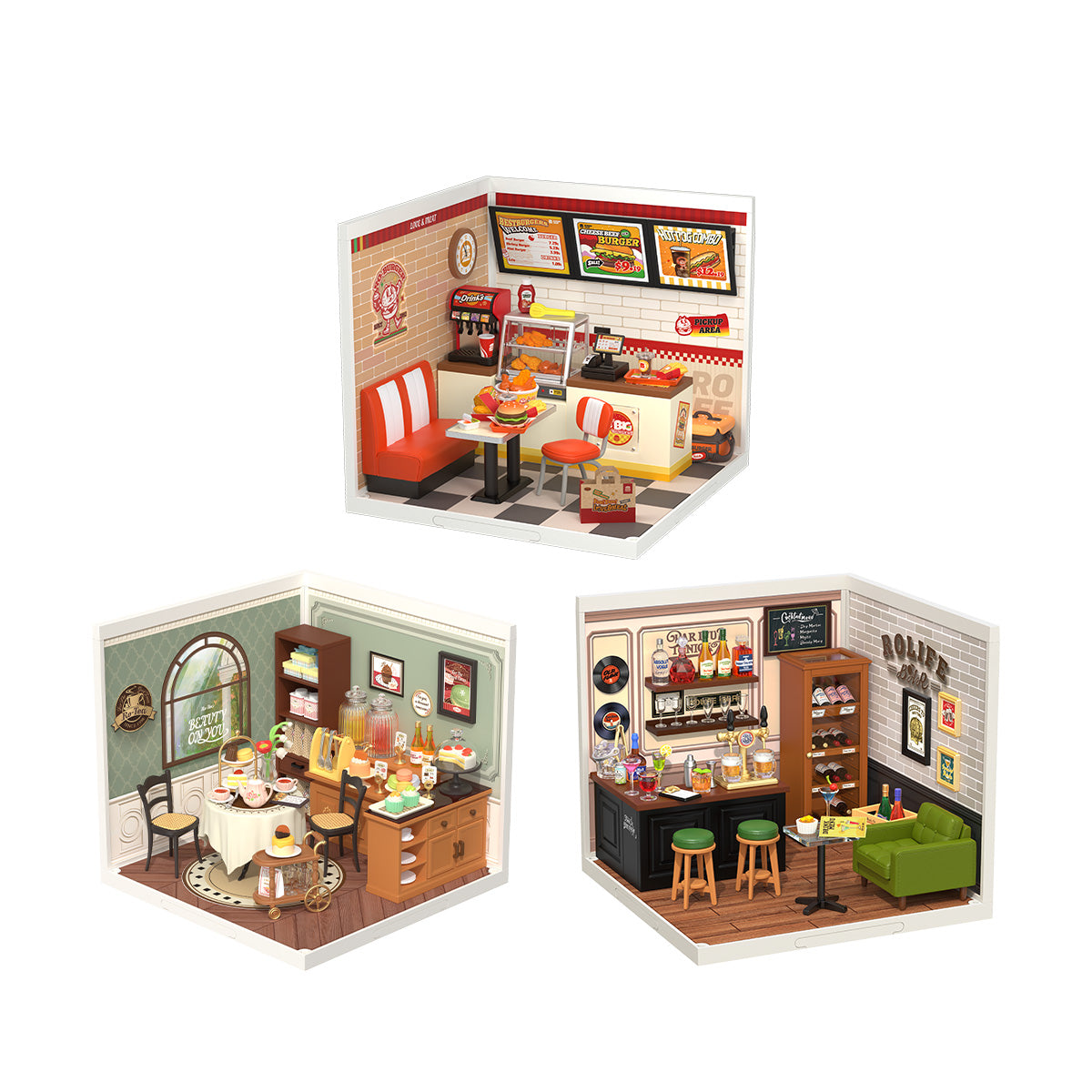 Rolife DIY Miniature House Bundle DW010 + DW011 + DW012