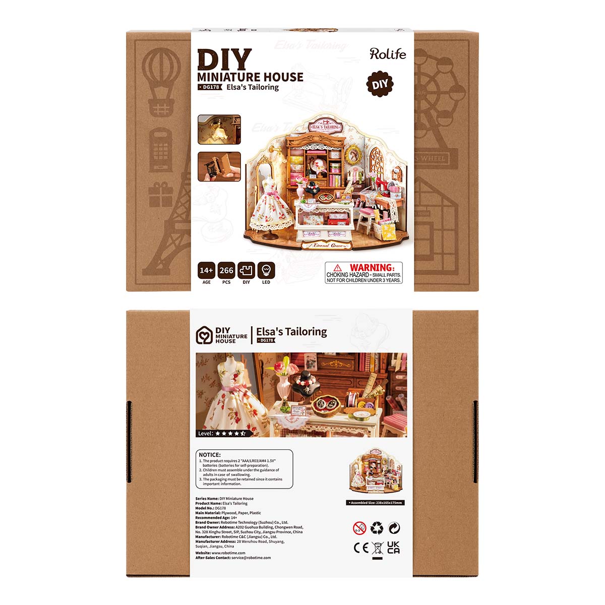 Rolife Elsa's Tailoring DIY Miniature House DG178
