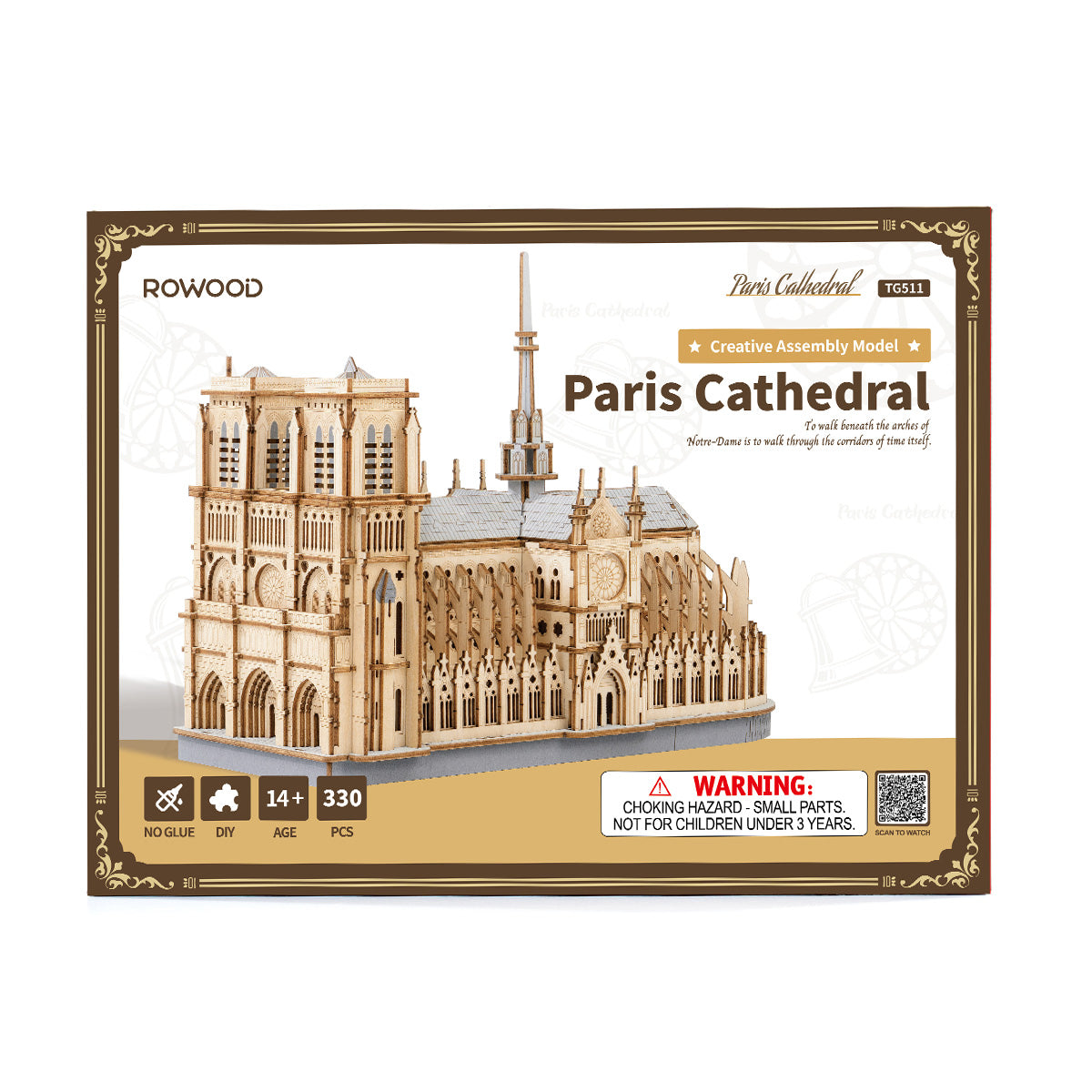 Rowood Pariser Kathedrale 3D-Holzpuzzle TG511
