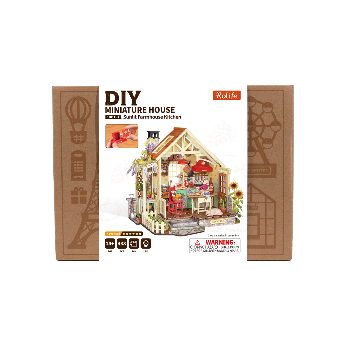 Rolife Sunlit Farmhouse Kitchen DIY Miniaturhaus DH101