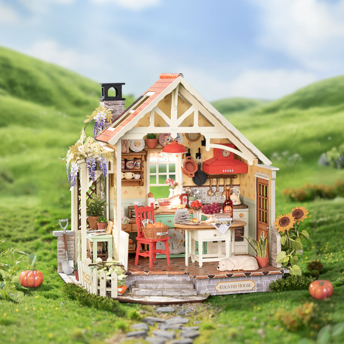Rolife Sunlit Farmhouse Kitchen DIY Miniaturhaus DH101