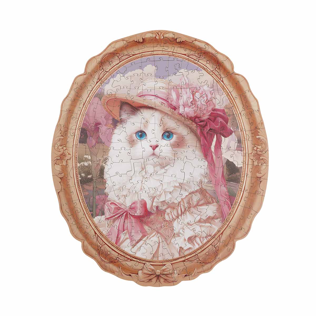 Rowood Springtime Kitty Portrait Wooden Jigsaw Puzzle