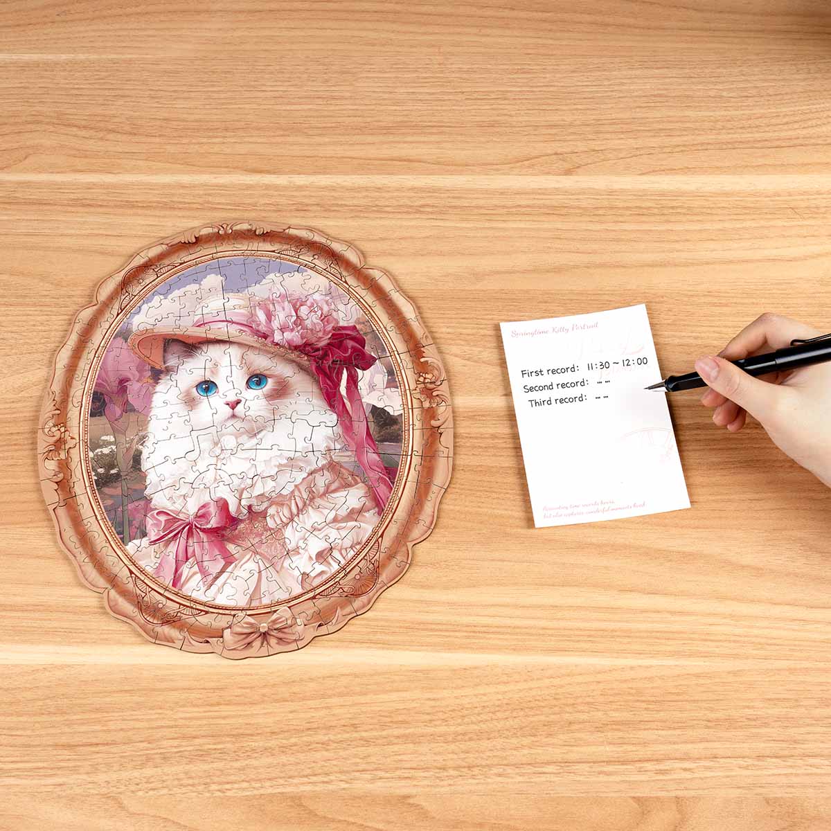 Rowood Springtime Kitty Portrait Wooden Jigsaw Puzzle