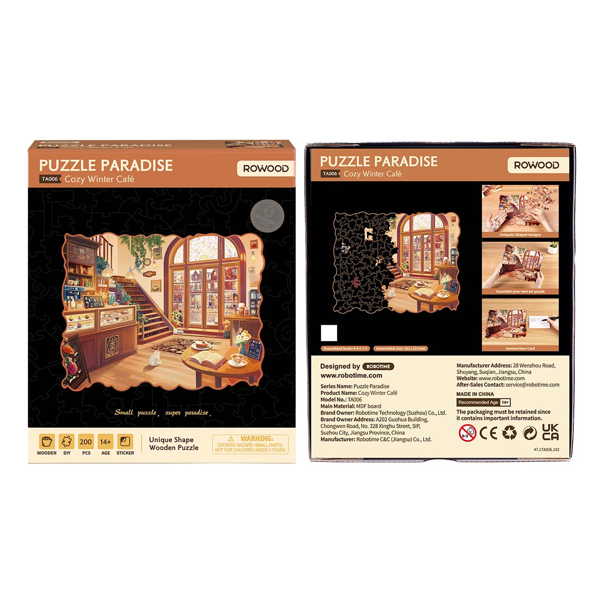 Puzzle en bois Rowood Cozy Winter Café