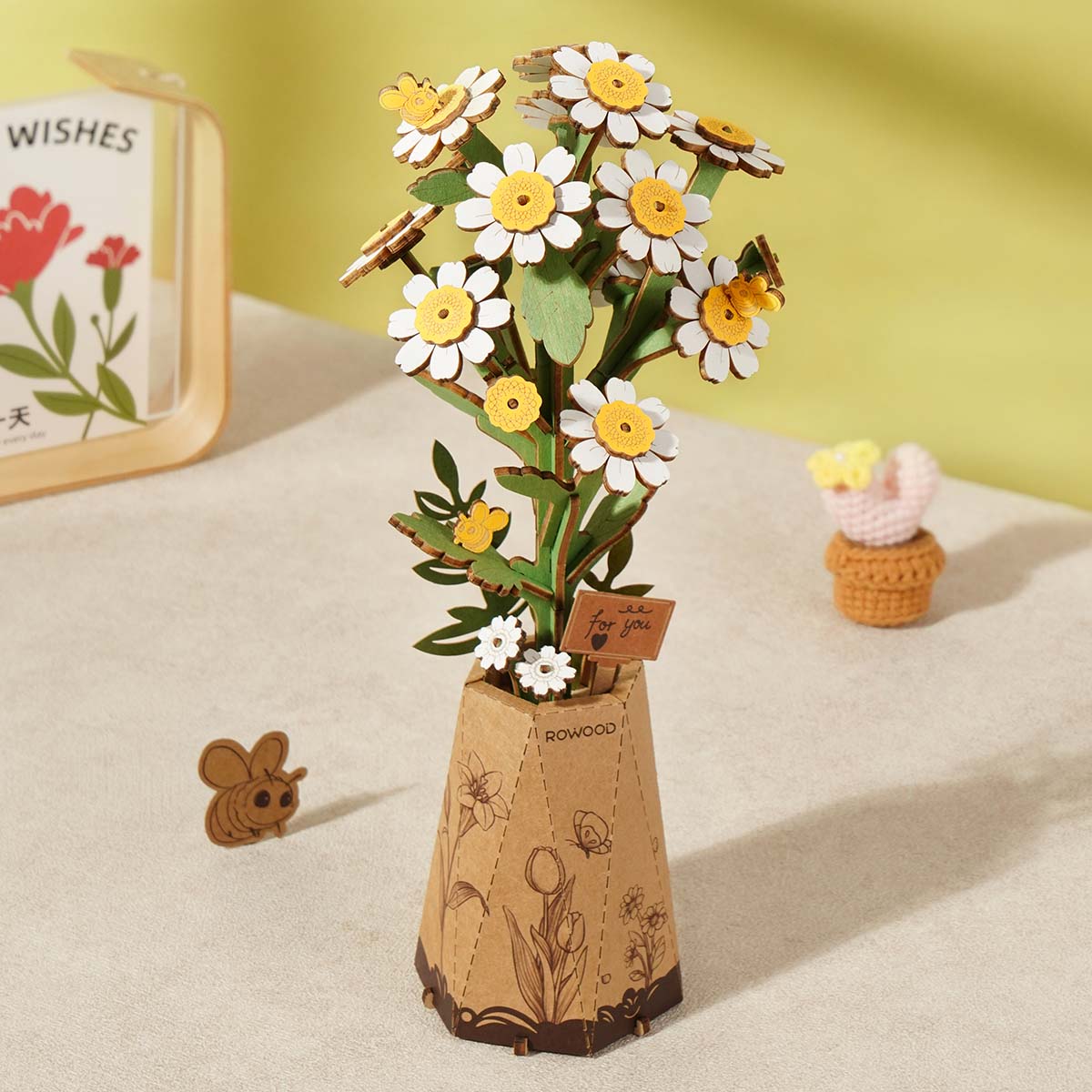 Rowood Chamomile DIY Wooden Flower 3D Puzzle TW061
