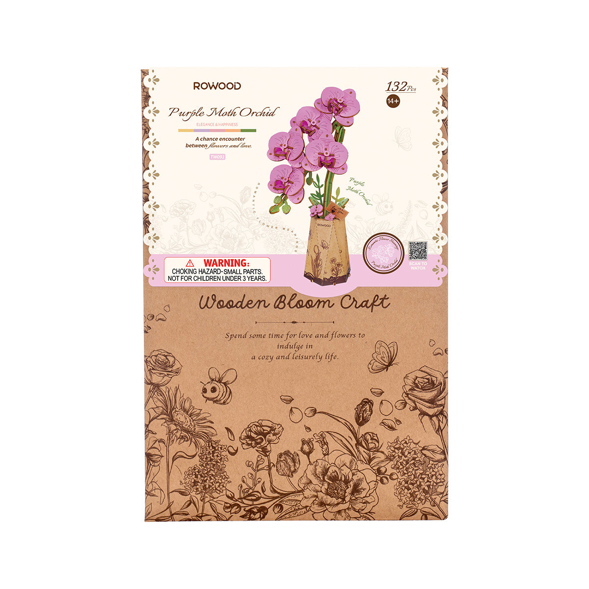 Rowood Purple Moth Orchid DIY Blumen 3D-Holzpuzzle TW091
