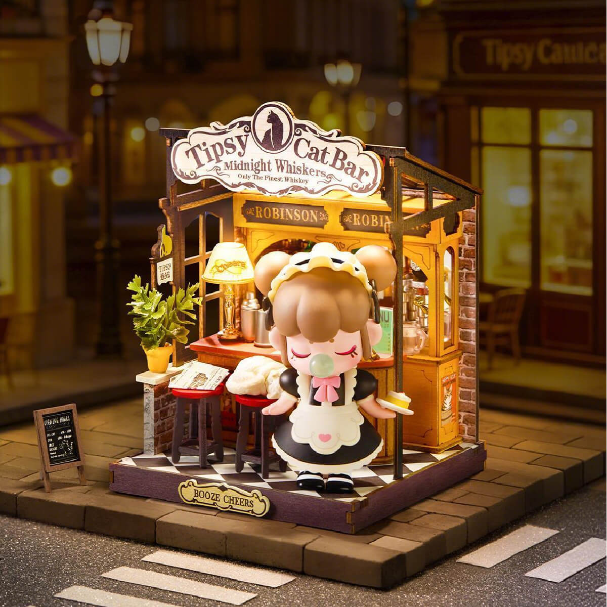 Rolife Tipsy Cat Bar DIY Miniature House DS054