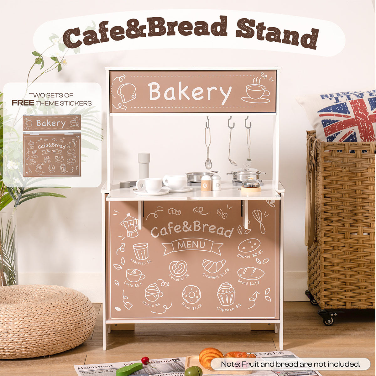 ROBUD Spielküche für Kleinkinder mit kreativer DIY-Kreativtafel WCF06