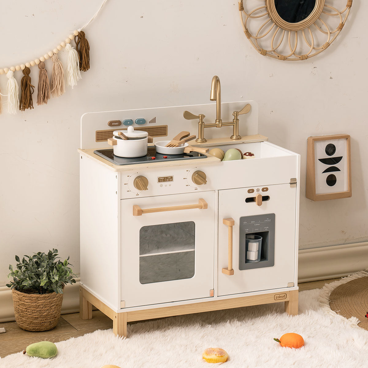 ROBUD Montessori Wooden Play Kitchen