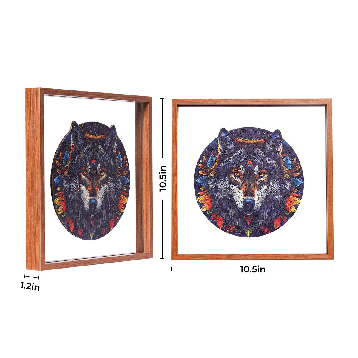 ROBOTIME Wolf in the Jungle Wooden Jigsaw Puzzle with Frame