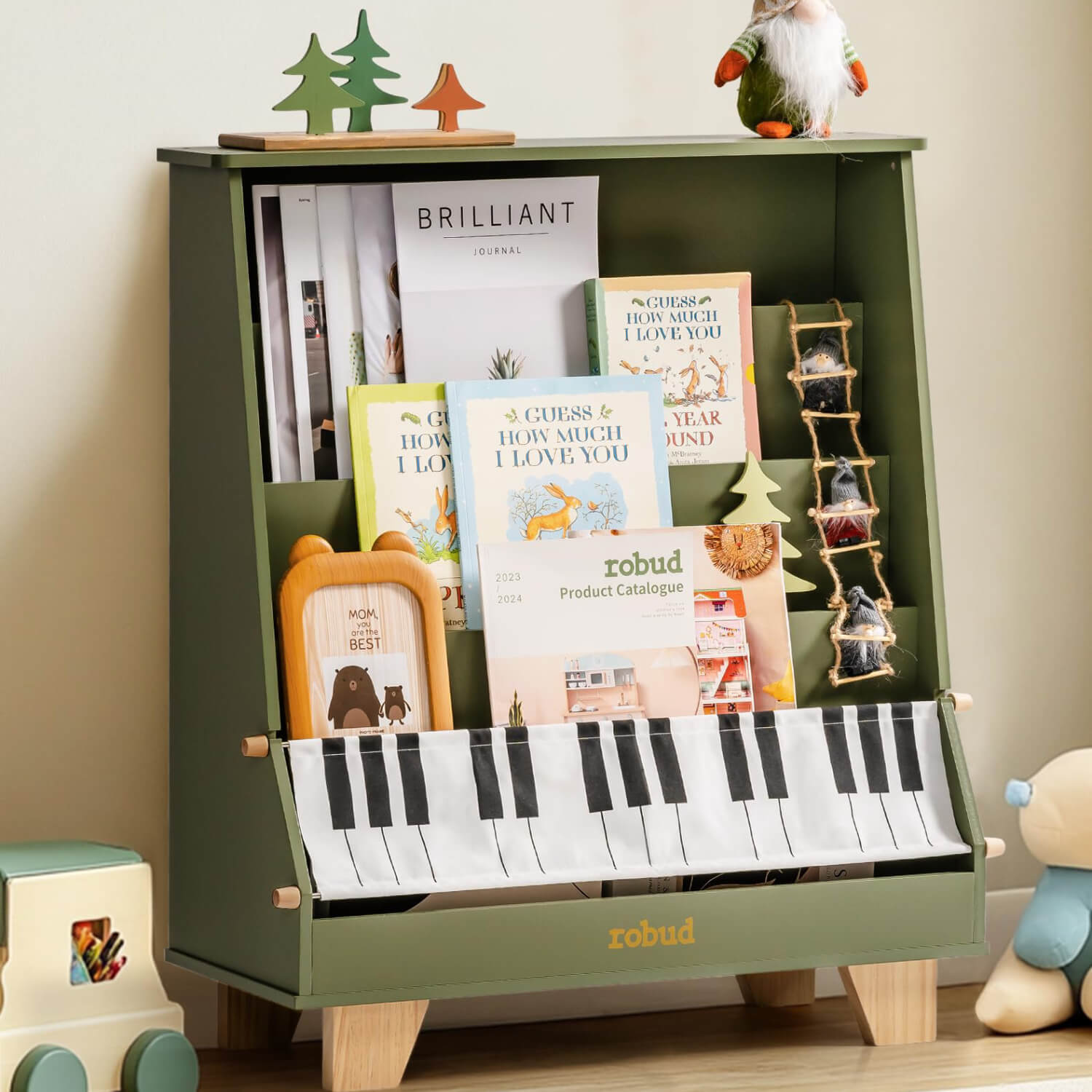 ROBUD Wooden Kids Bookshelf - Piano
