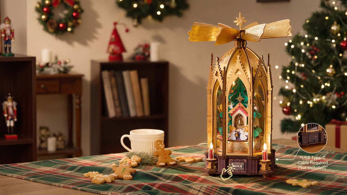 ROKR Angel's Christmas Pyramid DIY 3D Puzzle AMB01 product overview image 1, SKU AMB01