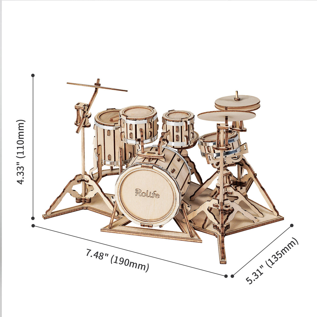 Rolife Drum Kit 3D Holzpuzzle TG409