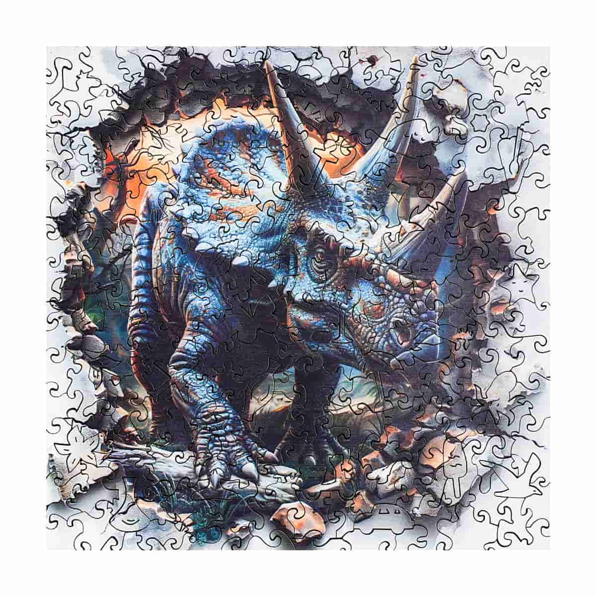 Puzzle en bois ROBOTIME Triceratops qui brise les murs