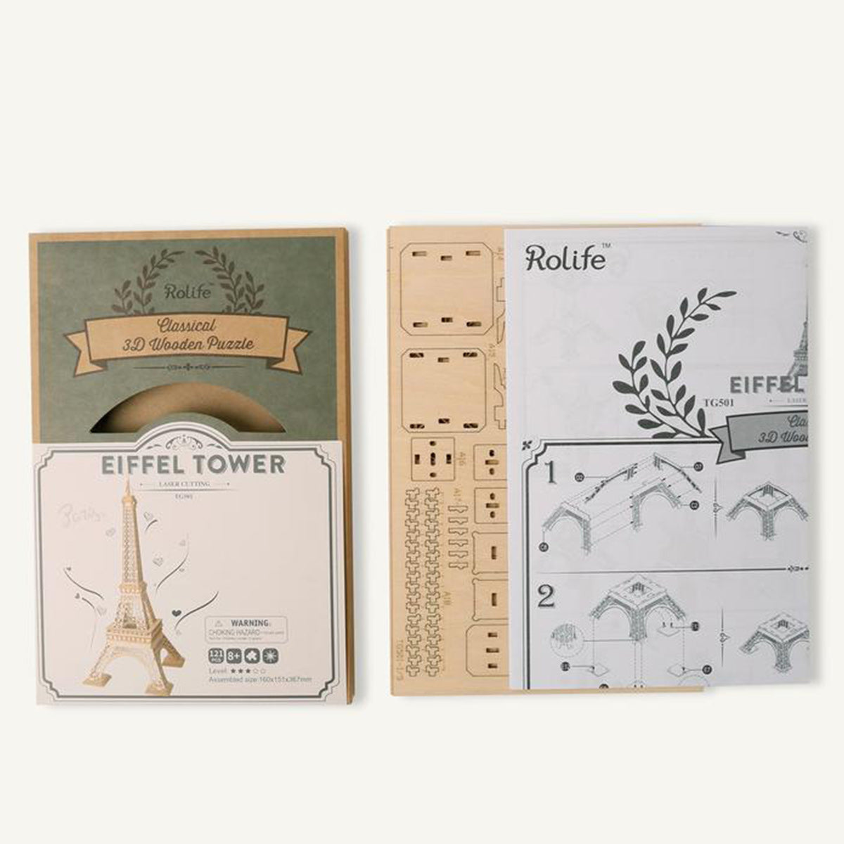 Puzzle 3D en bois modèle Tour Eiffel Rolife TG501