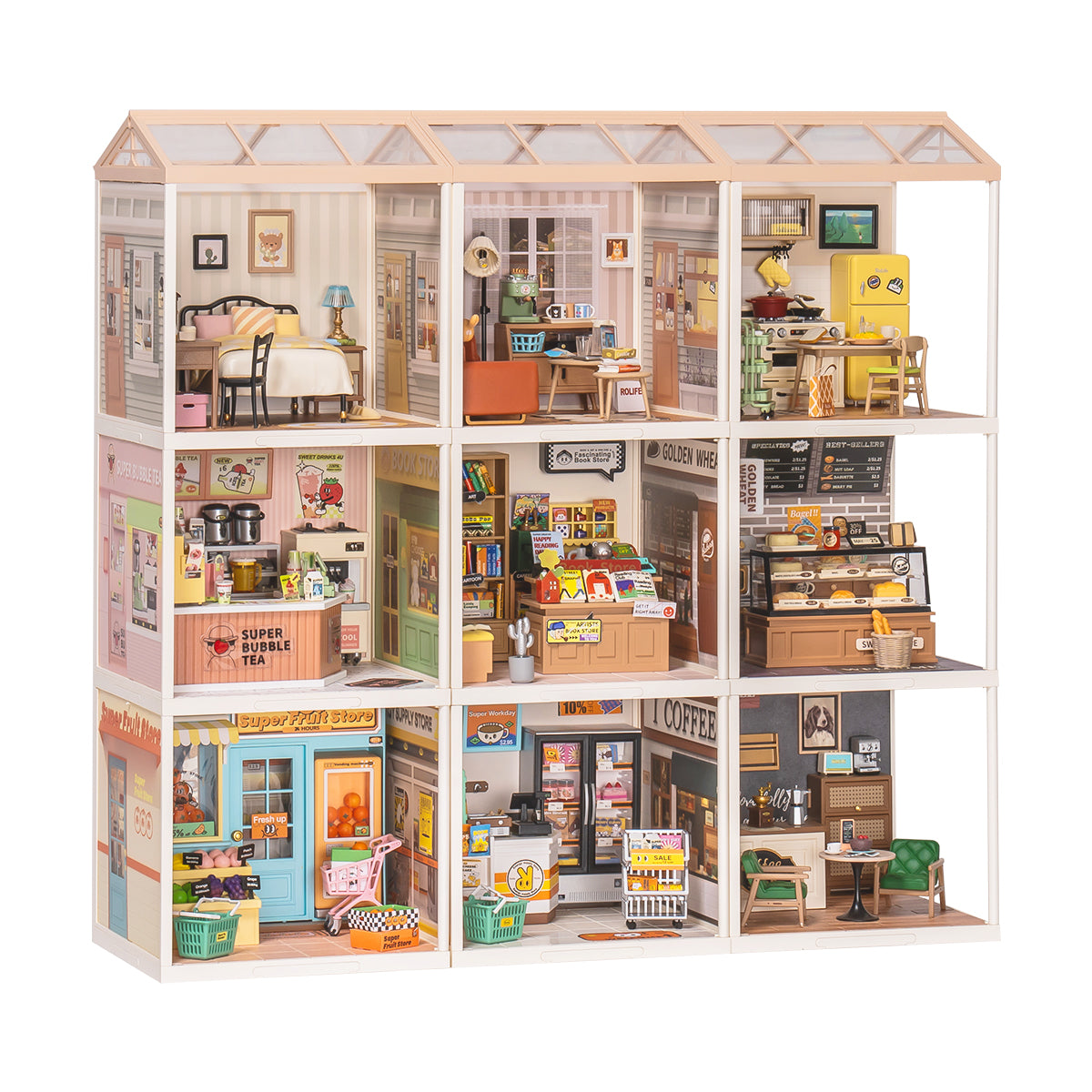 Rolife Super Creator 9 in 1 Nine Grid DIY Miniature House