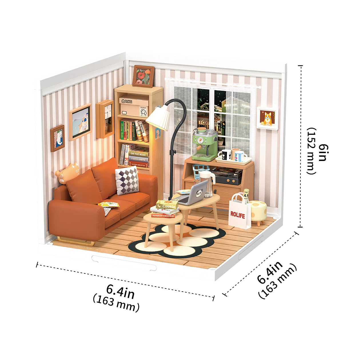 Maison miniature en plastique à monter soi-même Rolife Cozy Living Lounge DW007