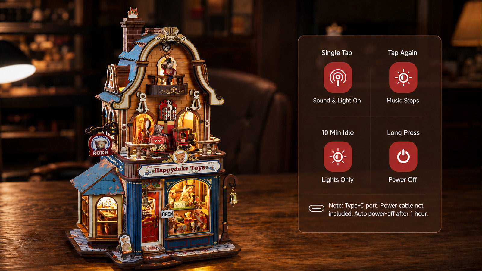 ROKR Happyduke Toys Wooden 3D Puzzle EAM01 product overview image 1, SKU EAM01