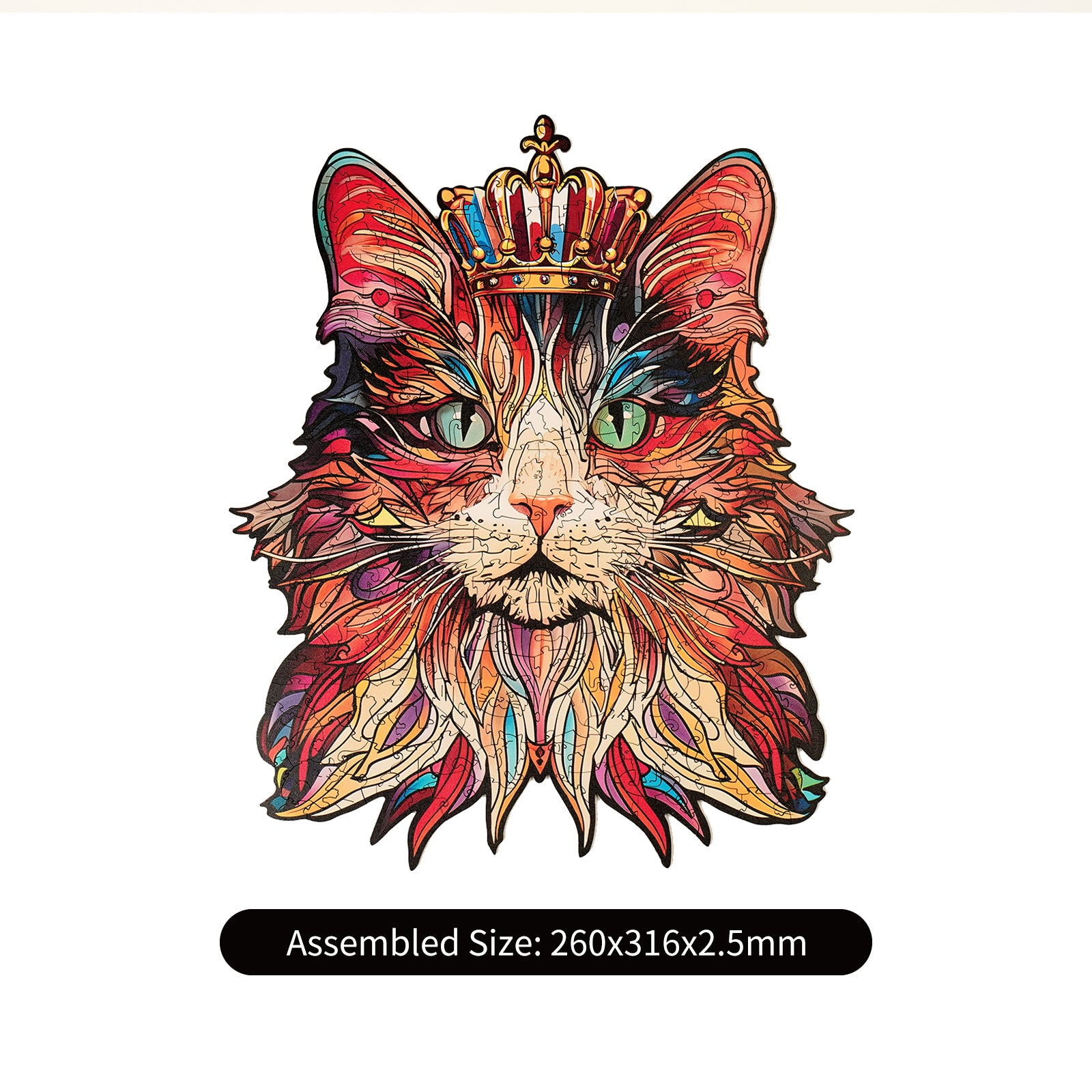 Rowood Cat King Wooden Jigsaw Puzzle