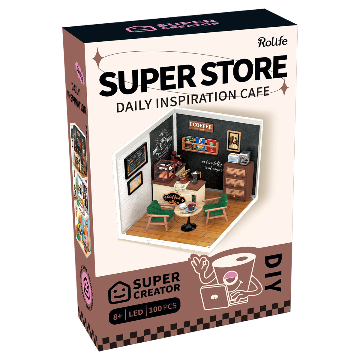 Rolife Super Creator Daily Inspiration Cafe DIY Miniaturhaus-Bausatz DW001