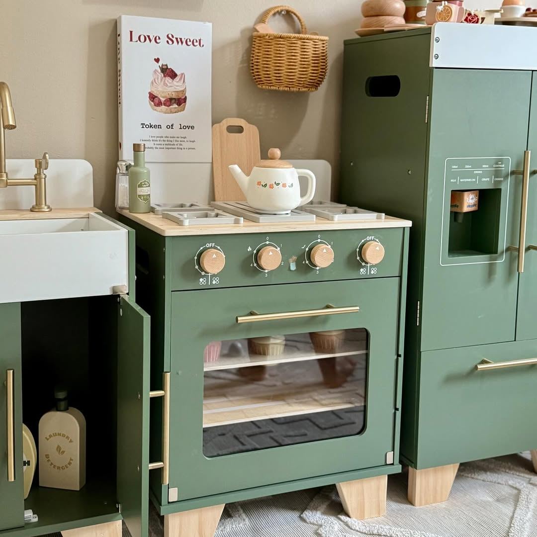 ROBUD Wooden Kids Kitchen Playset Series - Vintage Green