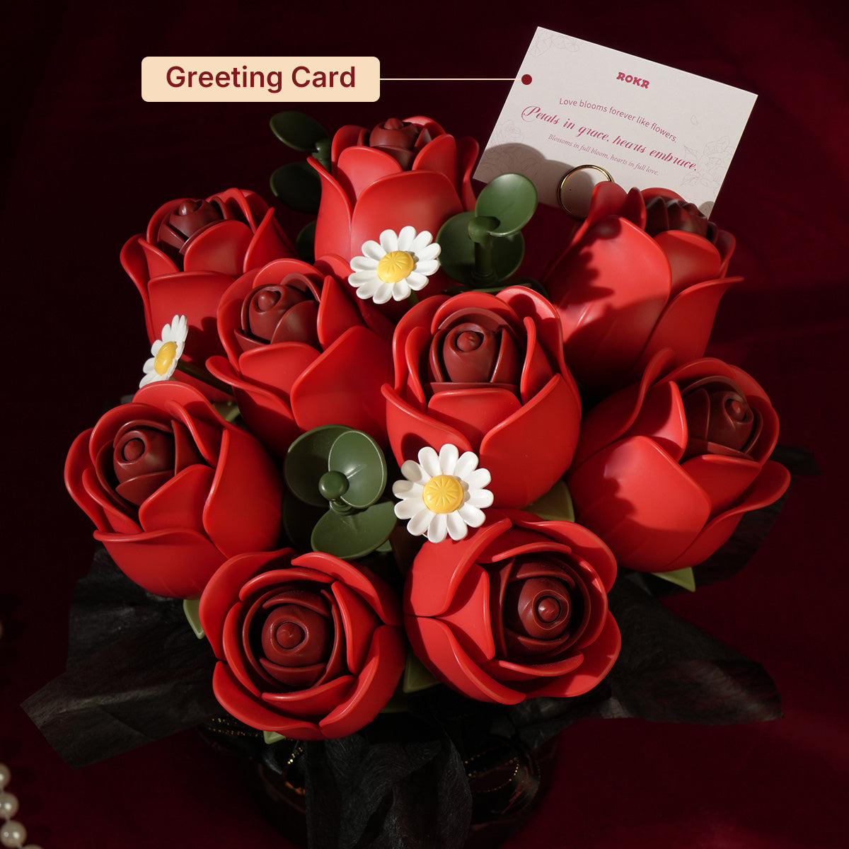 ROKR Red Rose Bouquet DIY 3D Puzzle AF02J