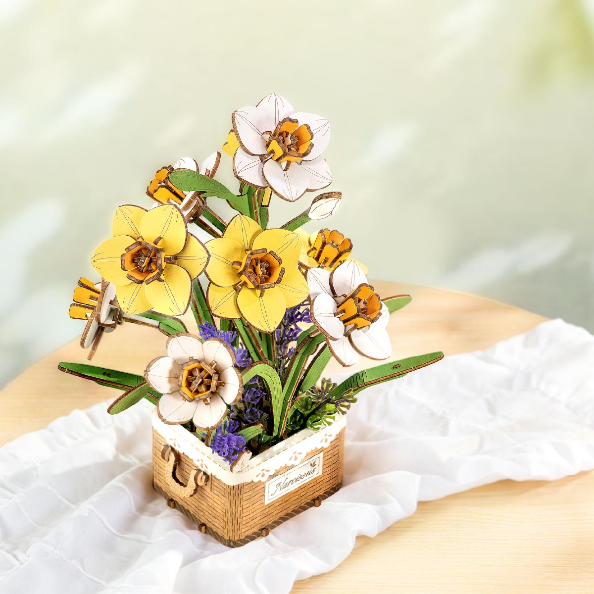 Rowood Narcissus DIY Flower Bouquet Wooden 3D Puzzle TF002