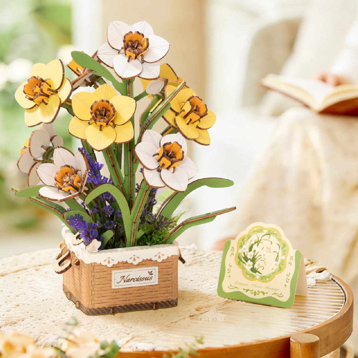 Rowood Narcissus DIY Flower Bouquet Wooden 3D Puzzle TF002